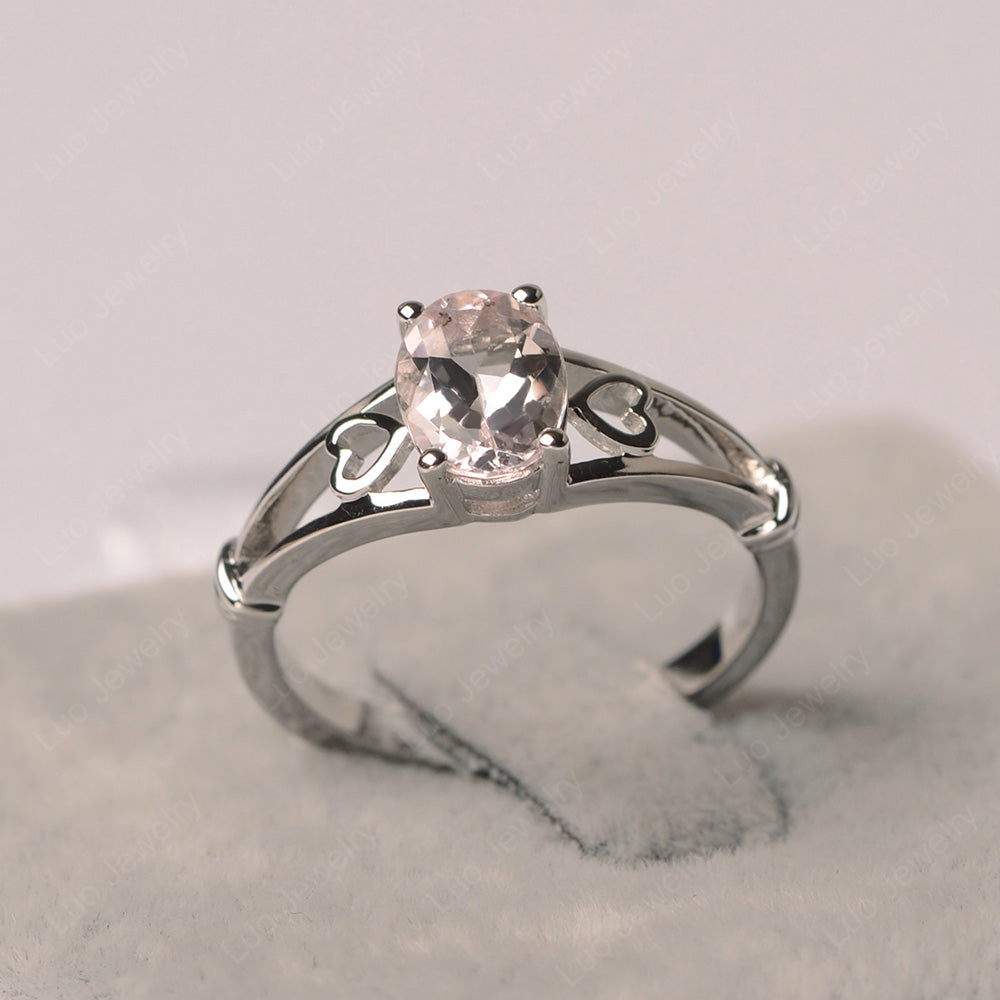 Morganite Oval Cut Solitaire Engagement Ring - LUO Jewelry