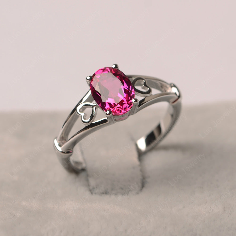 Ruby Oval Cut Solitaire Engagement Ring - LUO Jewelry