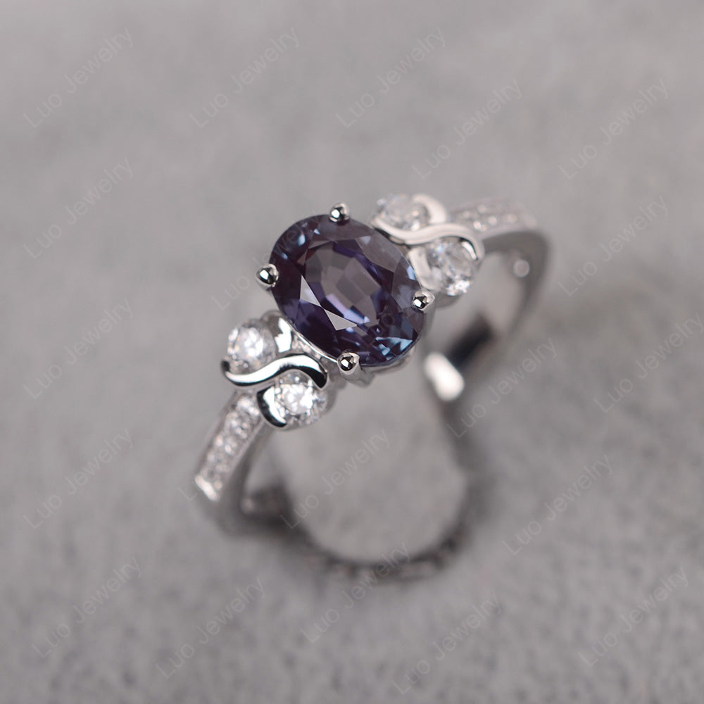 Oval Cut Alexandrite Infinity Stone Ring - LUO Jewelry