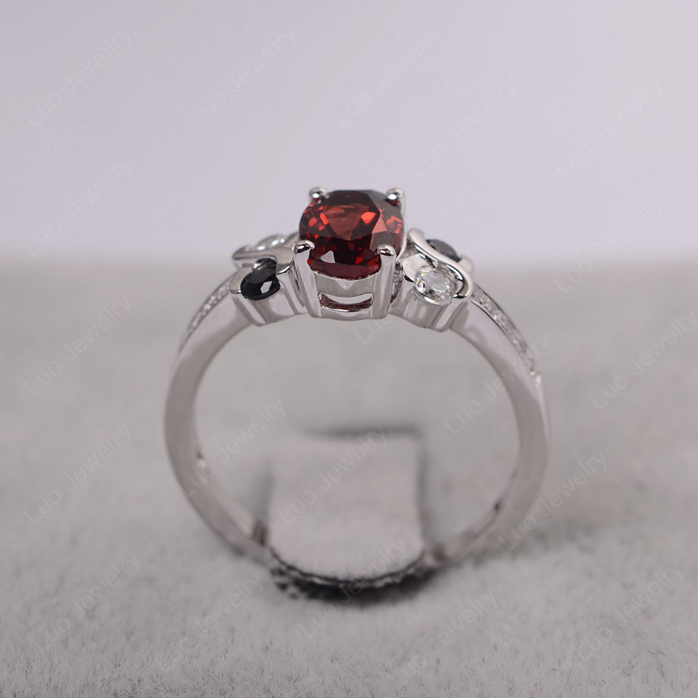 Oval Cut Garnet Infinity Stone Ring - LUO Jewelry