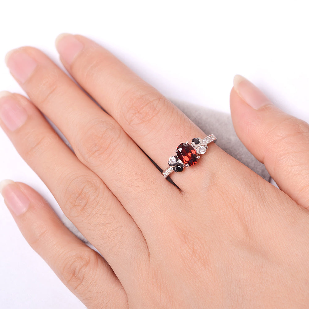 Oval Cut Garnet Infinity Stone Ring - LUO Jewelry