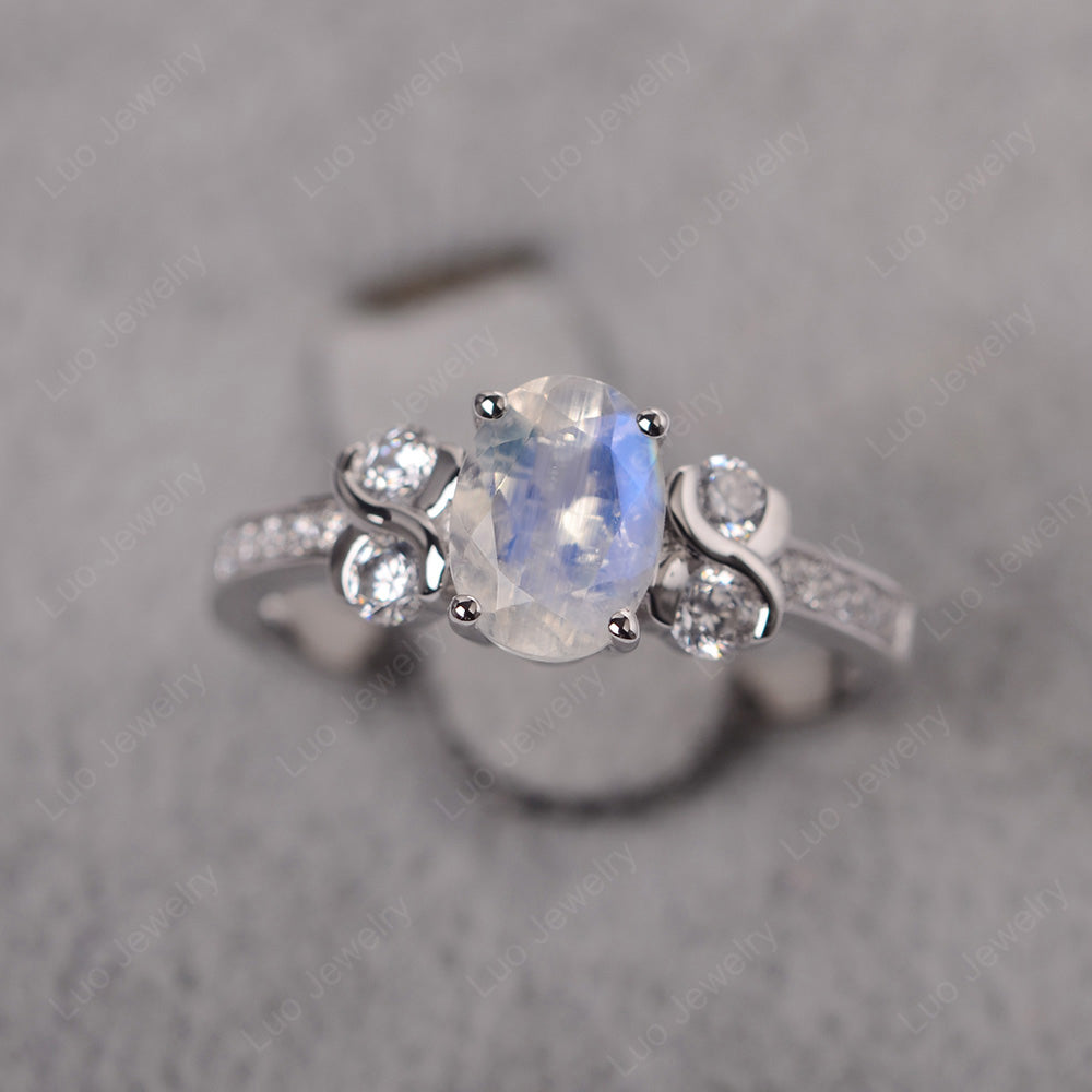 Oval Cut Moonstone Infinity Stone Ring - LUO Jewelry