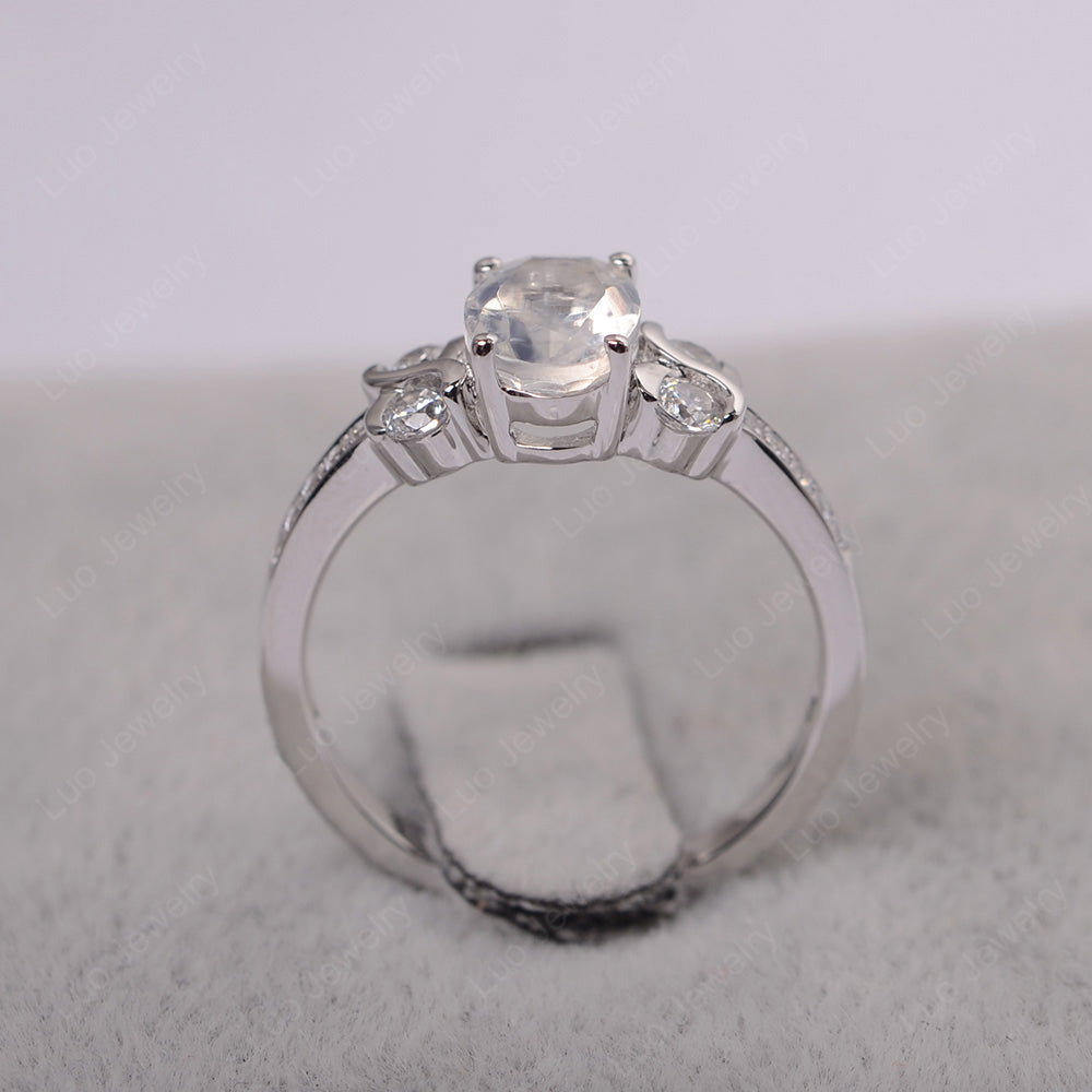 Oval Cut Moonstone Infinity Stone Ring - LUO Jewelry