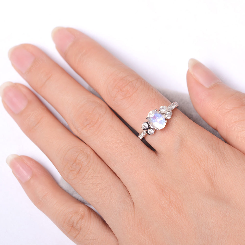 Oval Cut Moonstone Infinity Stone Ring - LUO Jewelry