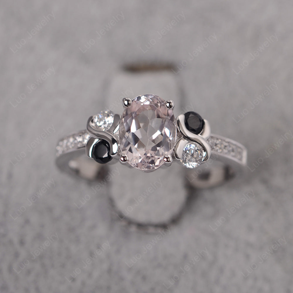 Oval Cut Morganite Infinity Stone Ring - LUO Jewelry