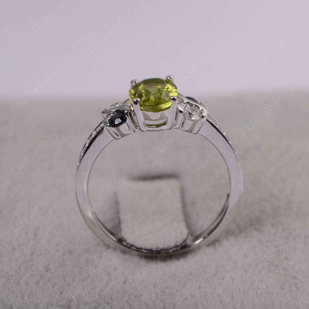 Oval Cut Peridot Infinity Stone Ring - LUO Jewelry