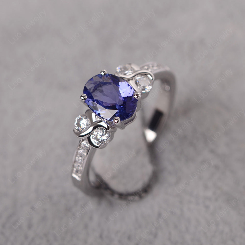 Oval Cut Tanzanite Infinity Stone Ring - LUO Jewelry