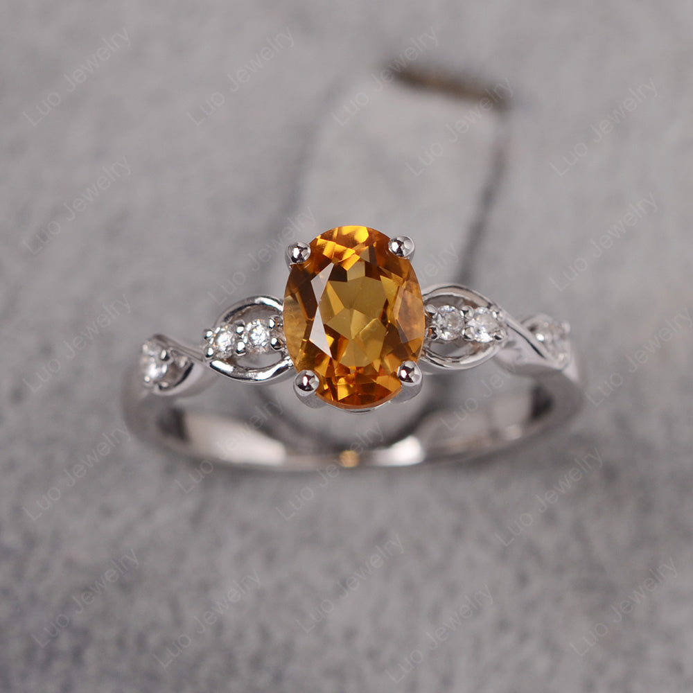 Citrine Ring Oval Cut Engagement Ring - LUO Jewelry