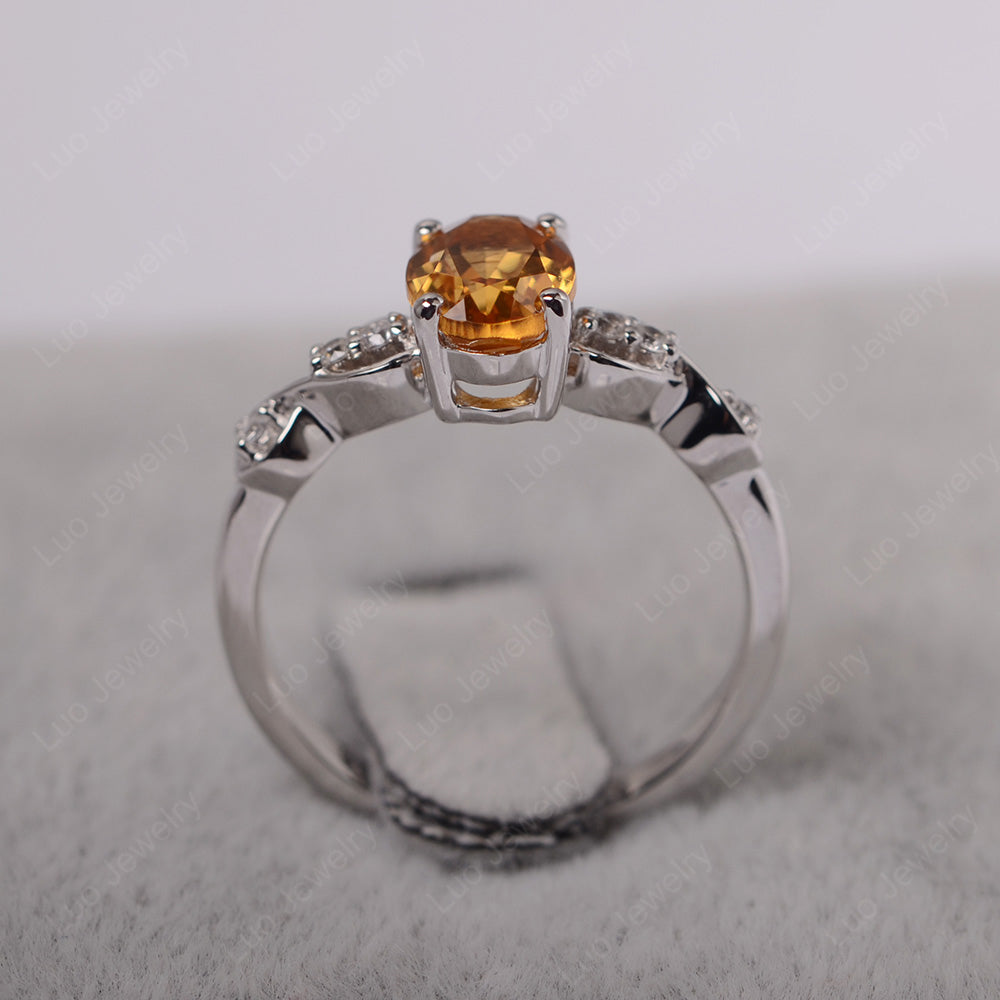 Citrine Ring Oval Cut Engagement Ring - LUO Jewelry