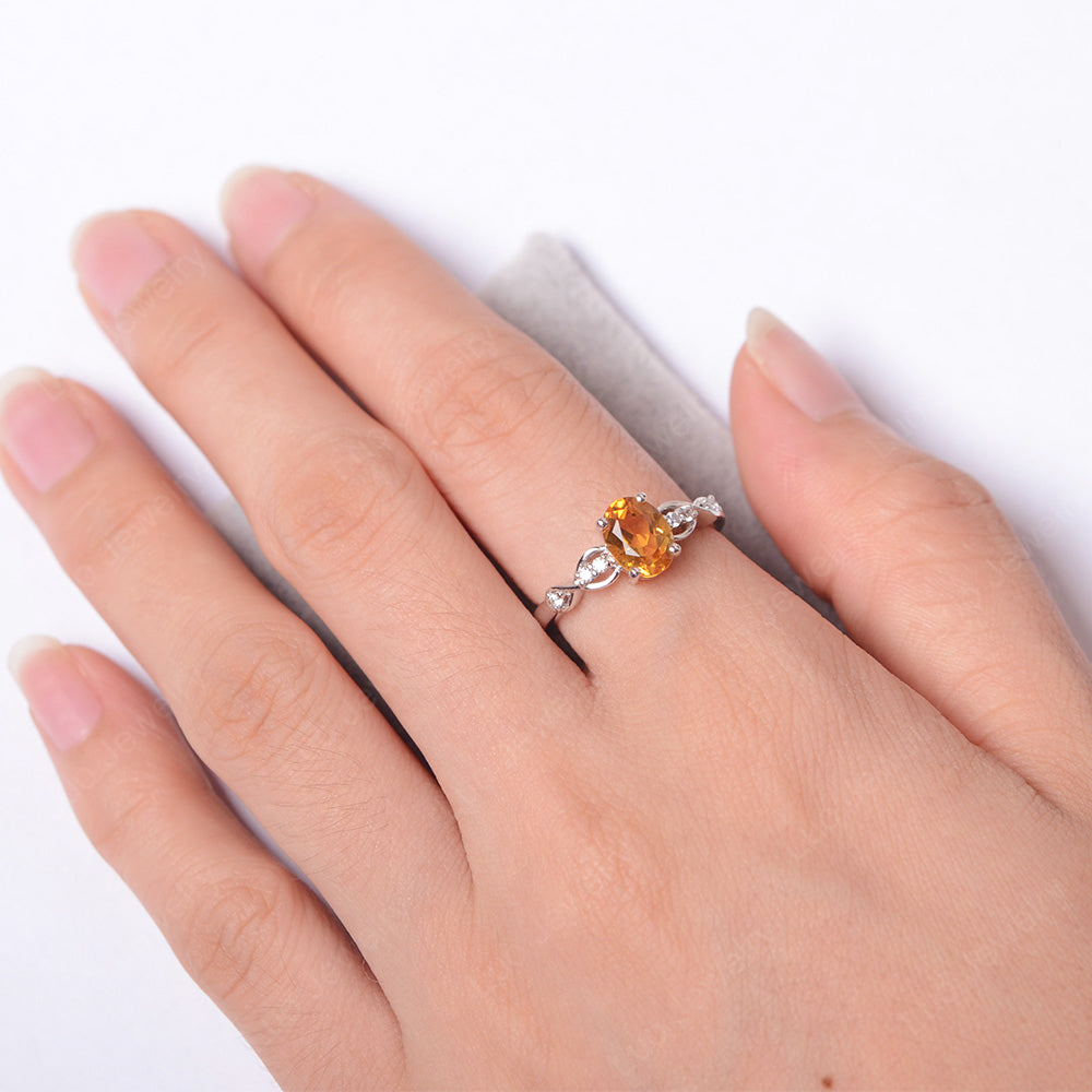 Citrine Ring Oval Cut Engagement Ring - LUO Jewelry