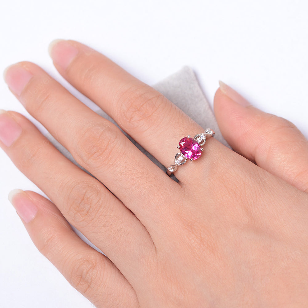 Ruby Ring Oval Cut Engagement Ring - LUO Jewelry