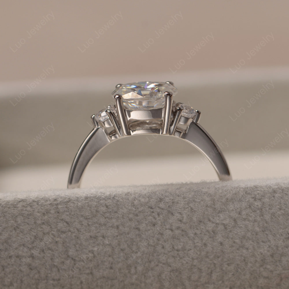 Oval Cut East West Moissanite Engagement Ring - LUO Jewelry