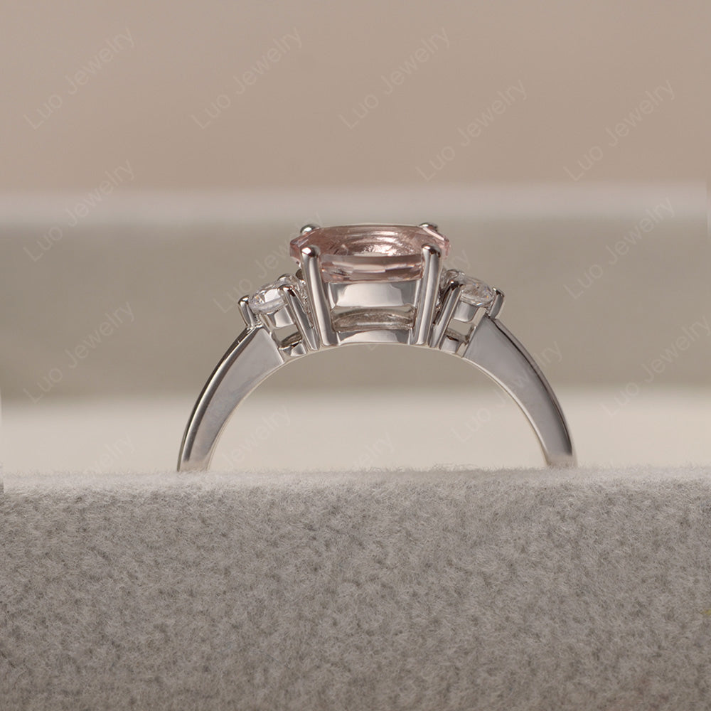 Oval Cut East West Morganite Engagement Ring - LUO Jewelry