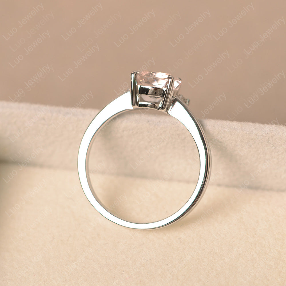 Vintage Morganite Ring East West Oval Cut Ring - LUO Jewelry