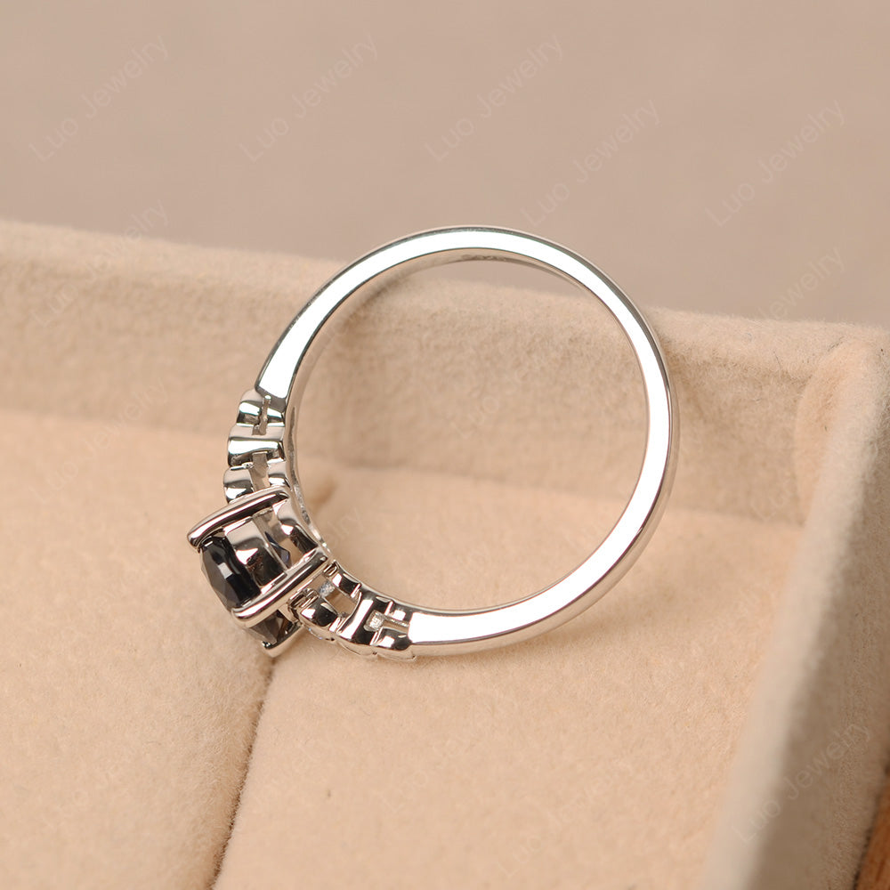 Oval Cut Lab Sapphire Engagement Ring Rose Gold - LUO Jewelry