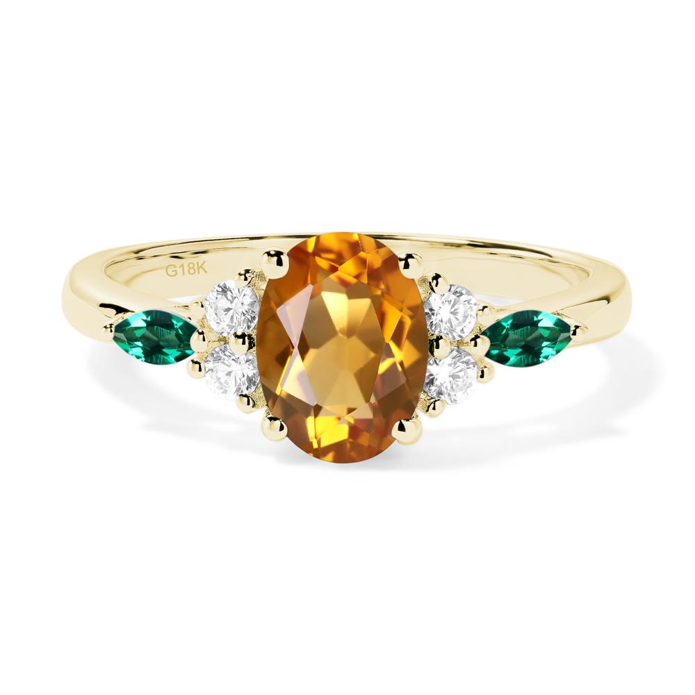 Simple Oval Citrine Engagement Ring - LUO Jewelry #metal_18k yellow gold