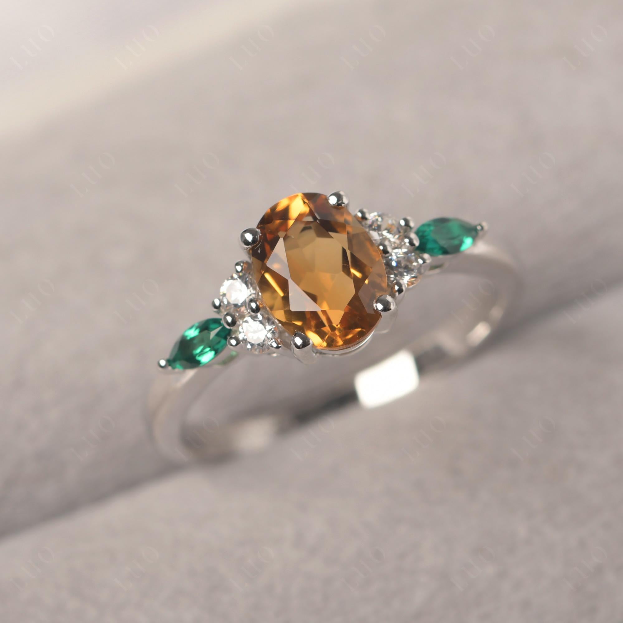 Simple Oval Citrine Engagement Ring - LUO Jewelry