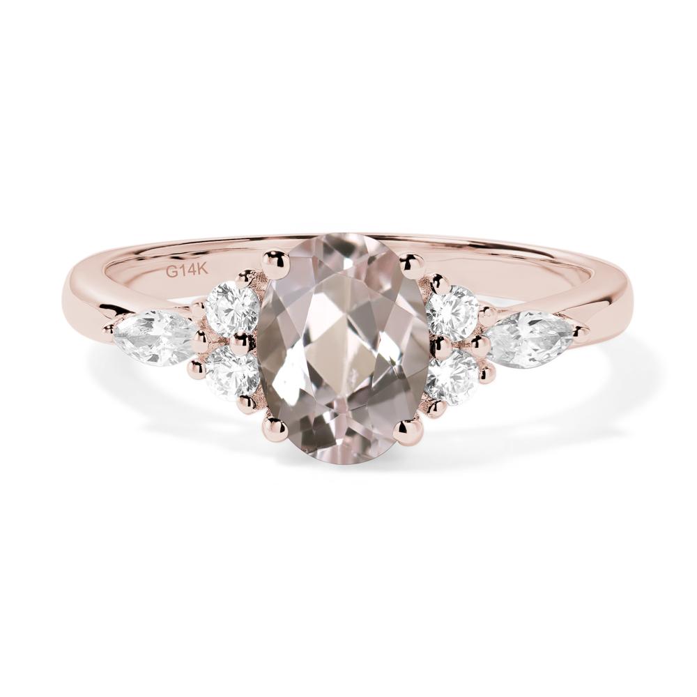 Simple Oval Morganite Engagement Ring - LUO Jewelry #metal_14k rose gold
