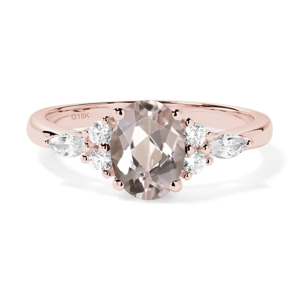 Simple Oval Morganite Engagement Ring - LUO Jewelry #metal_18k rose gold