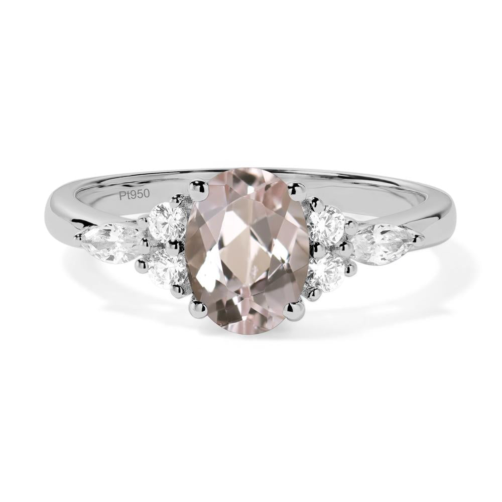Simple Oval Morganite Engagement Ring - LUO Jewelry #metal_platinum