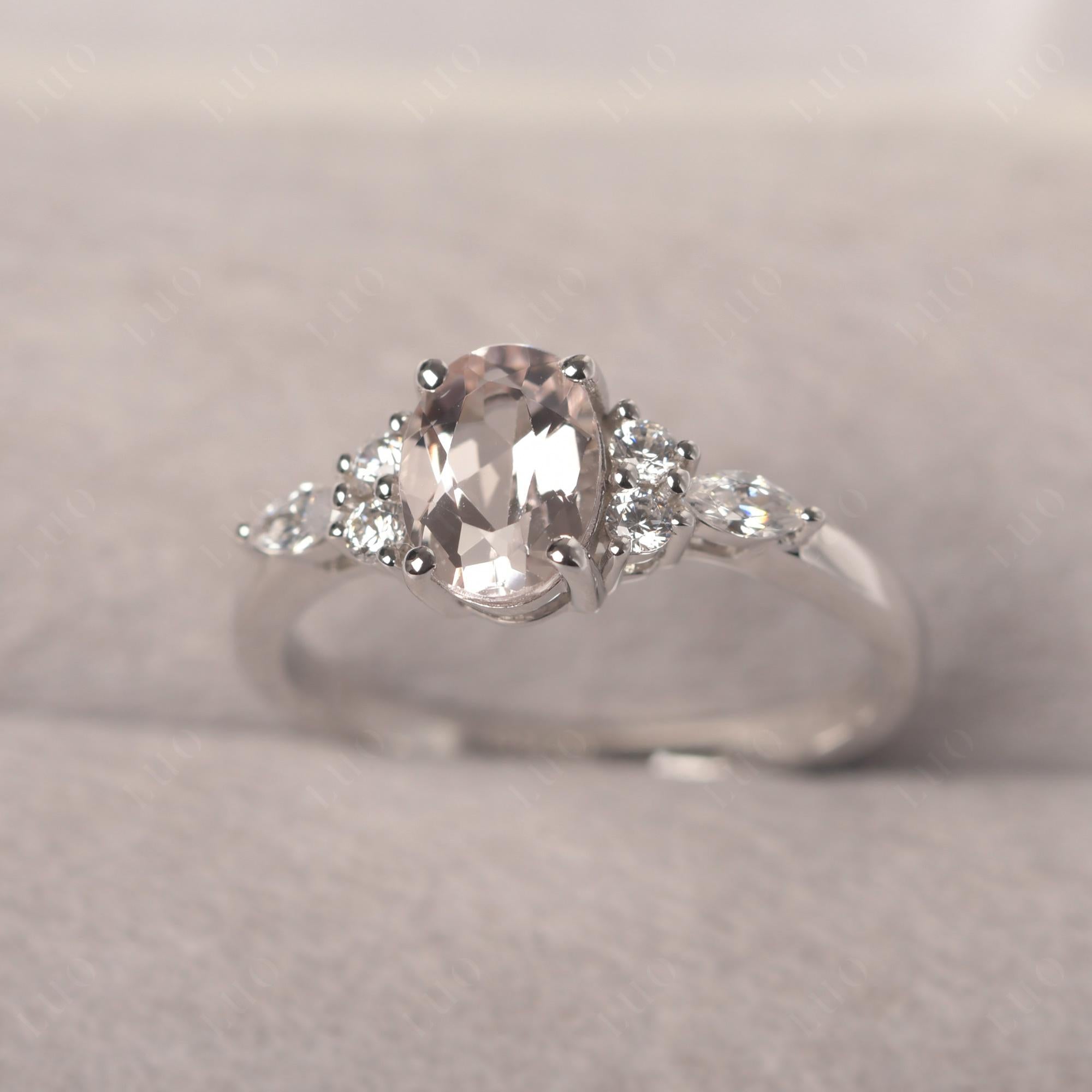 Simple Oval Morganite Engagement Ring - LUO Jewelry