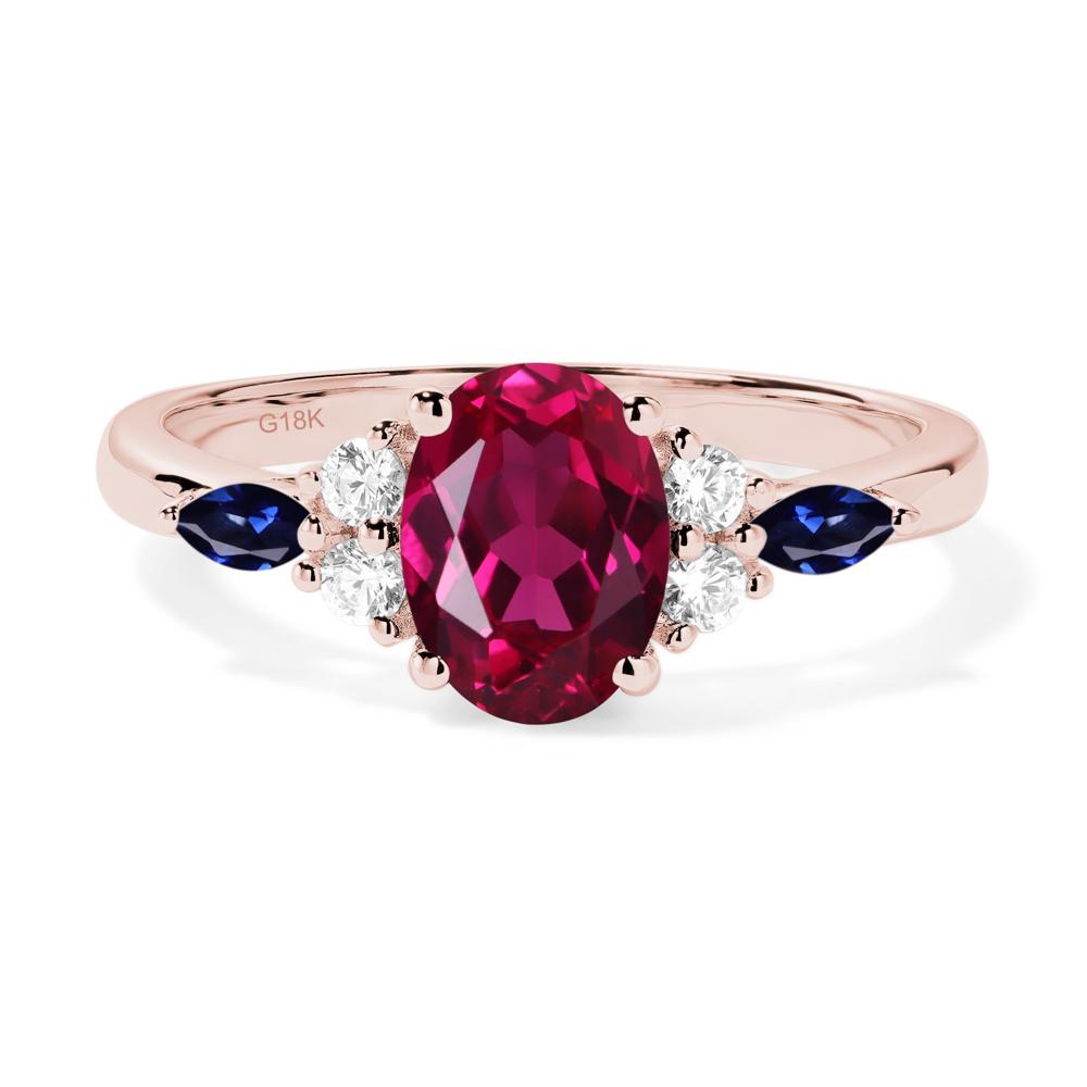 Simple Oval Ruby Engagement Ring - LUO Jewelry #metal_18k rose gold