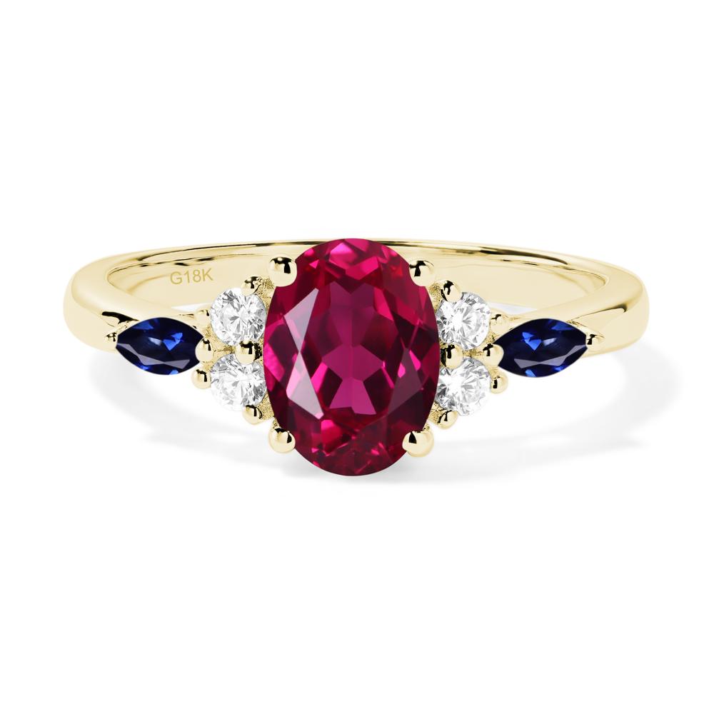 Simple Oval Ruby Engagement Ring - LUO Jewelry #metal_18k yellow gold