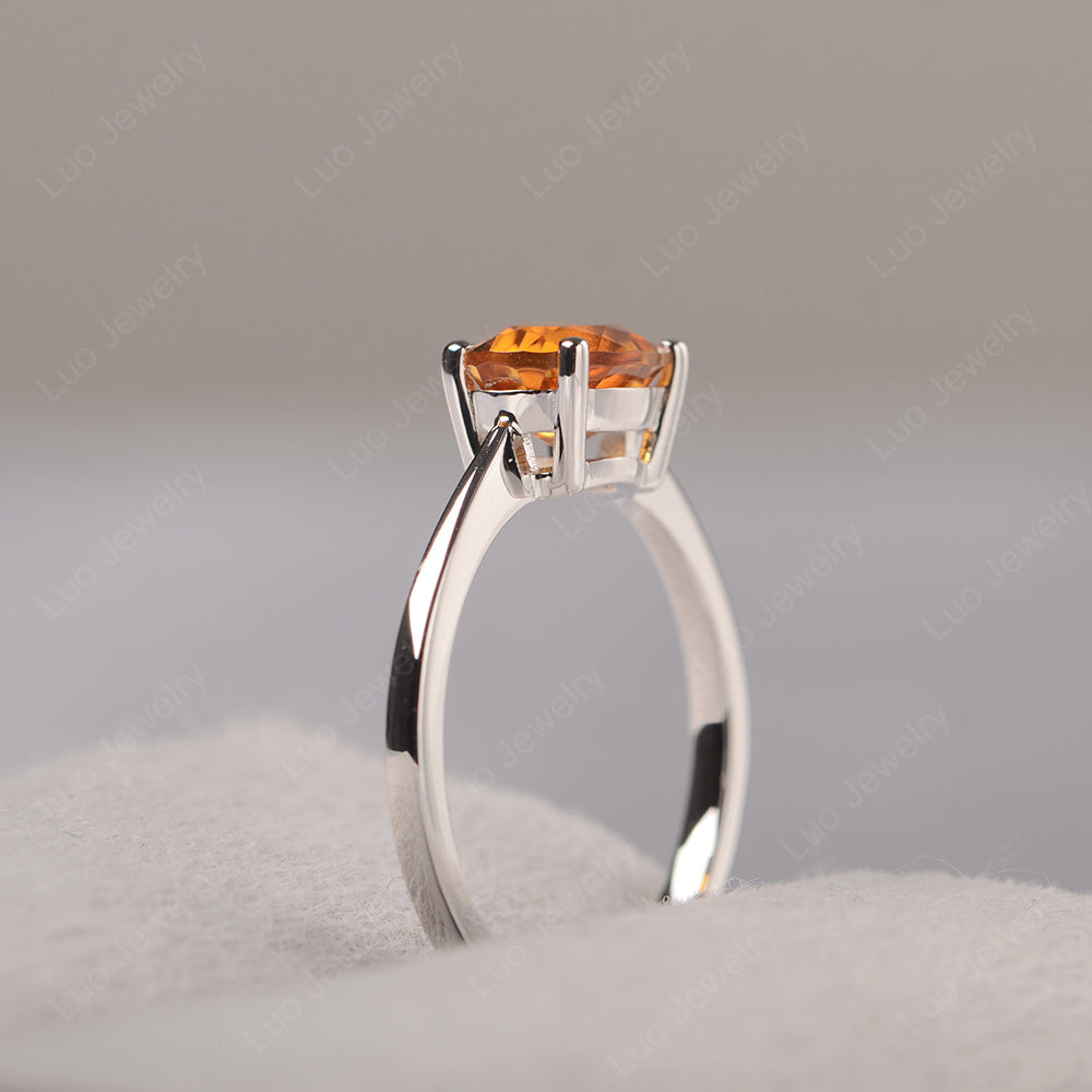 Citrine Horizontal Oval Solitaire Engagement Rings - LUO Jewelry