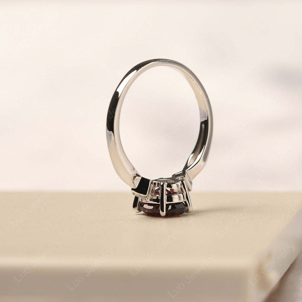 Garnet Ring Vintage Oval Wedding Rings - LUO Jewelry
