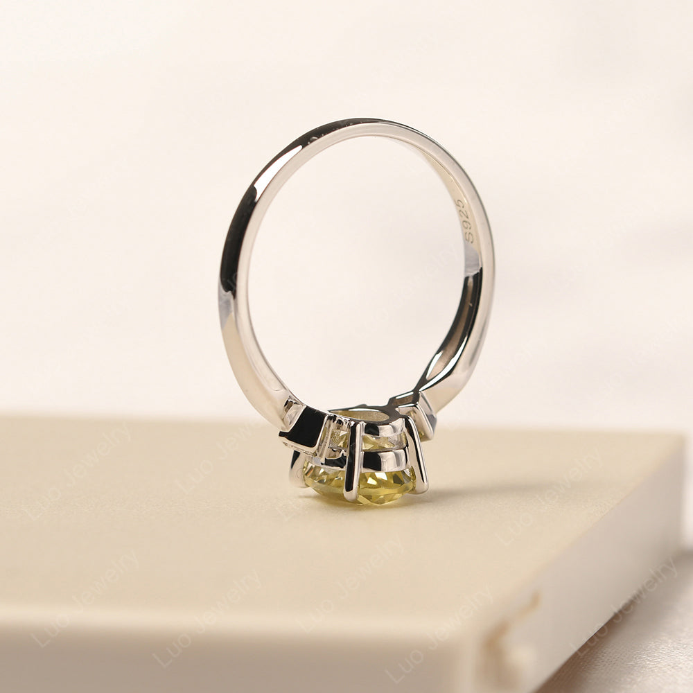 Lemon Quartz Ring Vintage Oval Wedding Rings - LUO Jewelry