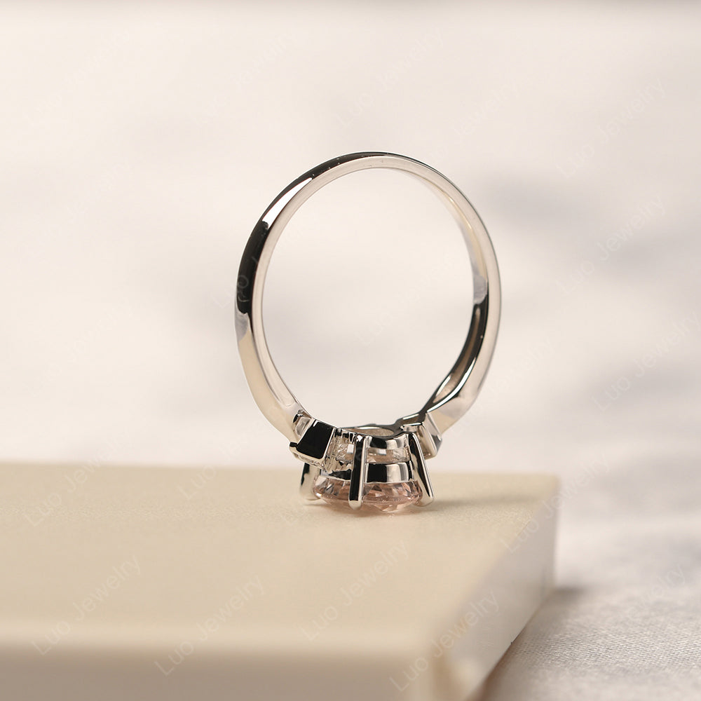 Morganite Ring Vintage Oval Wedding Rings - LUO Jewelry