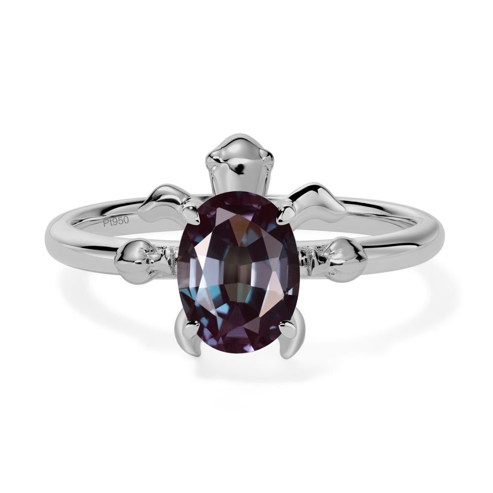 Oval Cut Alexandrite Turtle Ring - LUO Jewelry #metal_platinum