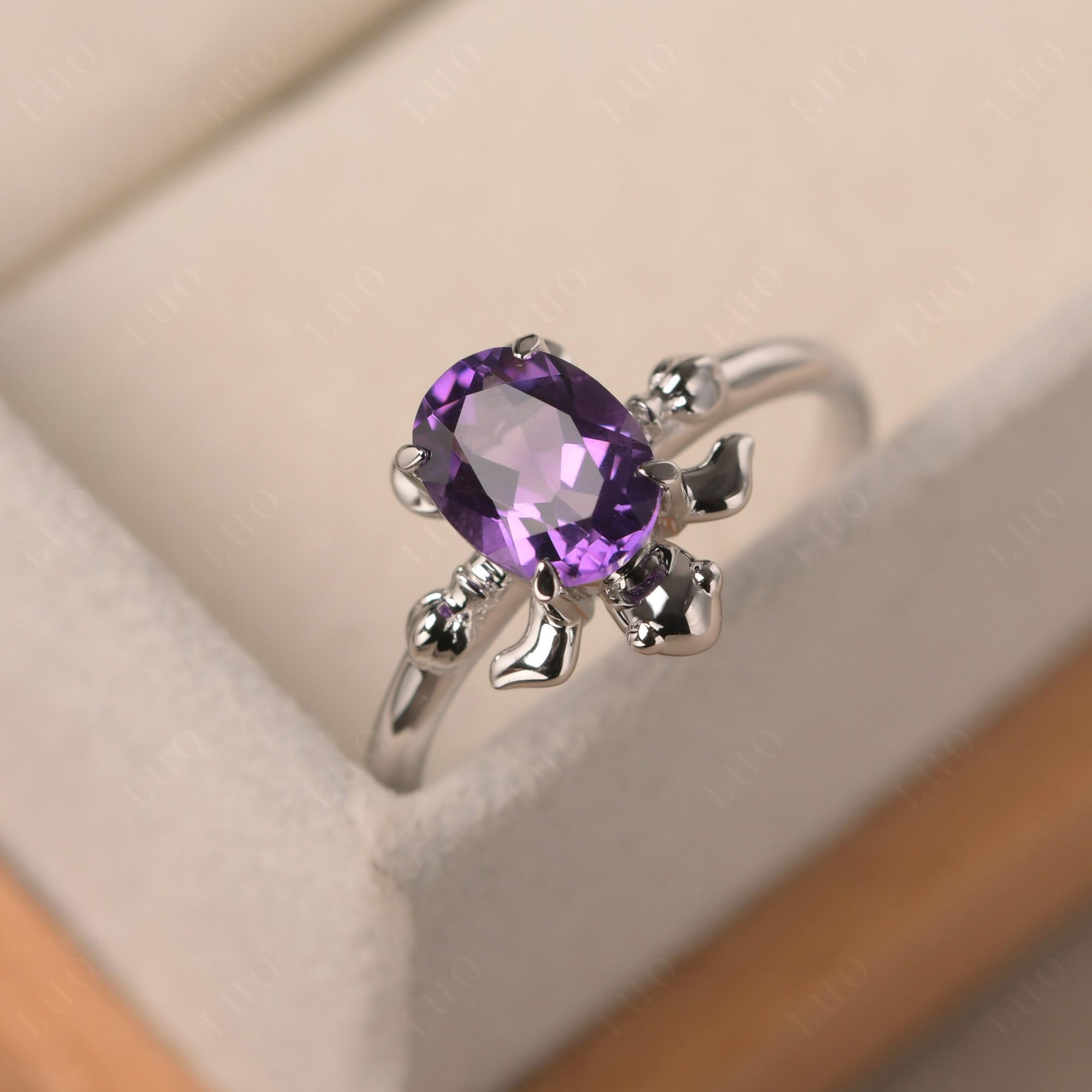 Oval Cut Amethyst Turtle Ring - LUO Jewelry
