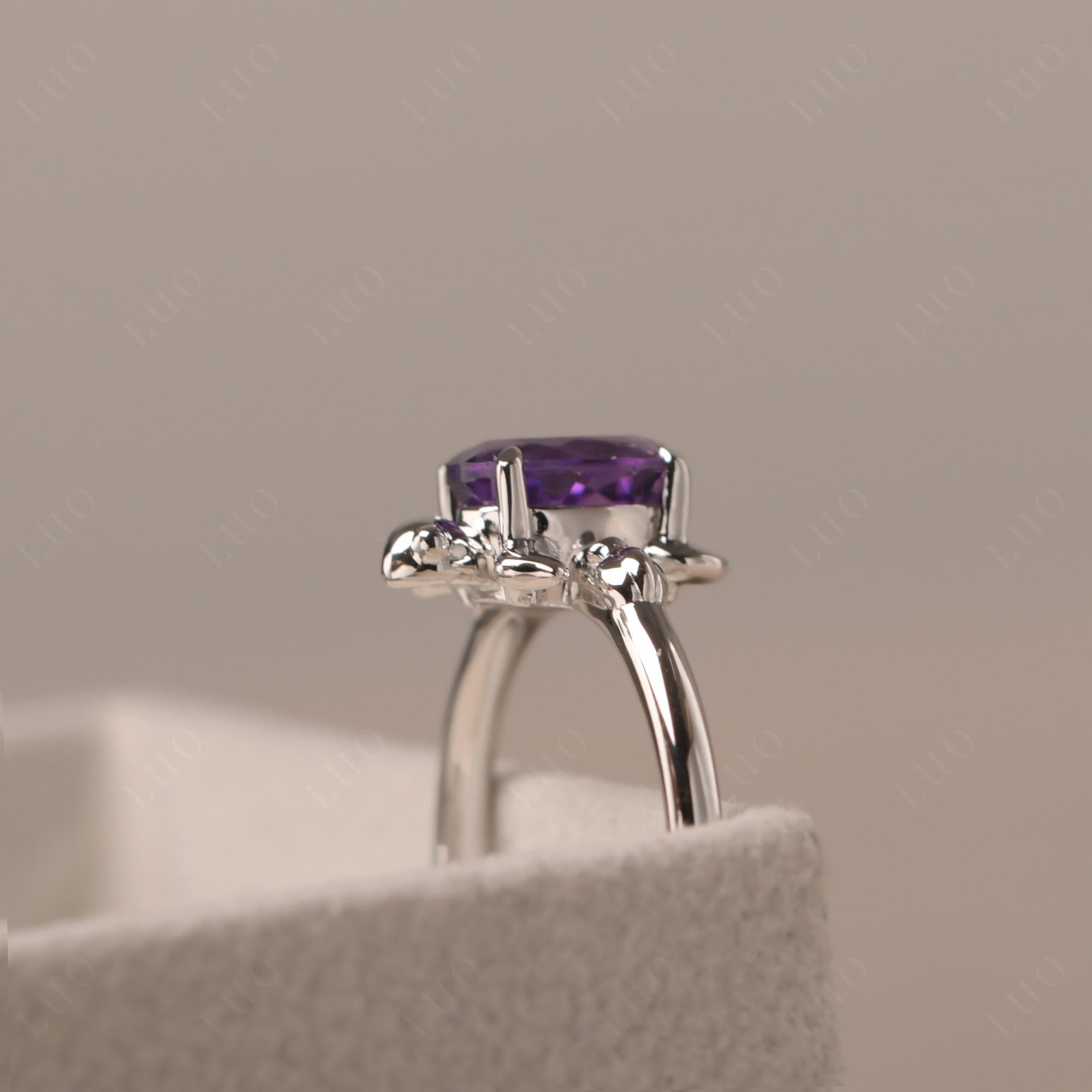 Oval Cut Amethyst Turtle Ring - LUO Jewelry