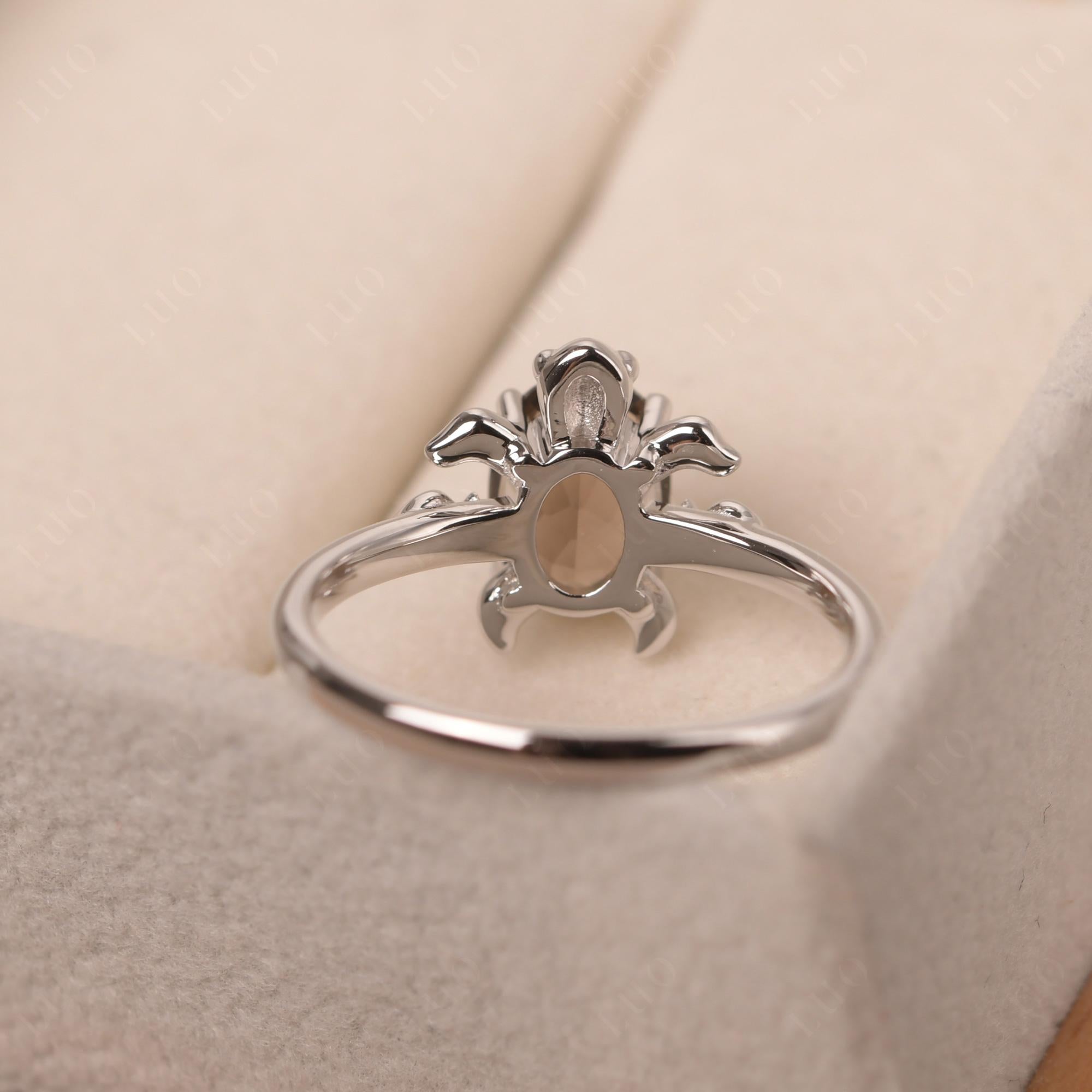 Oval Cut Smoky Quartz Turtle Ring - LUO Jewelry