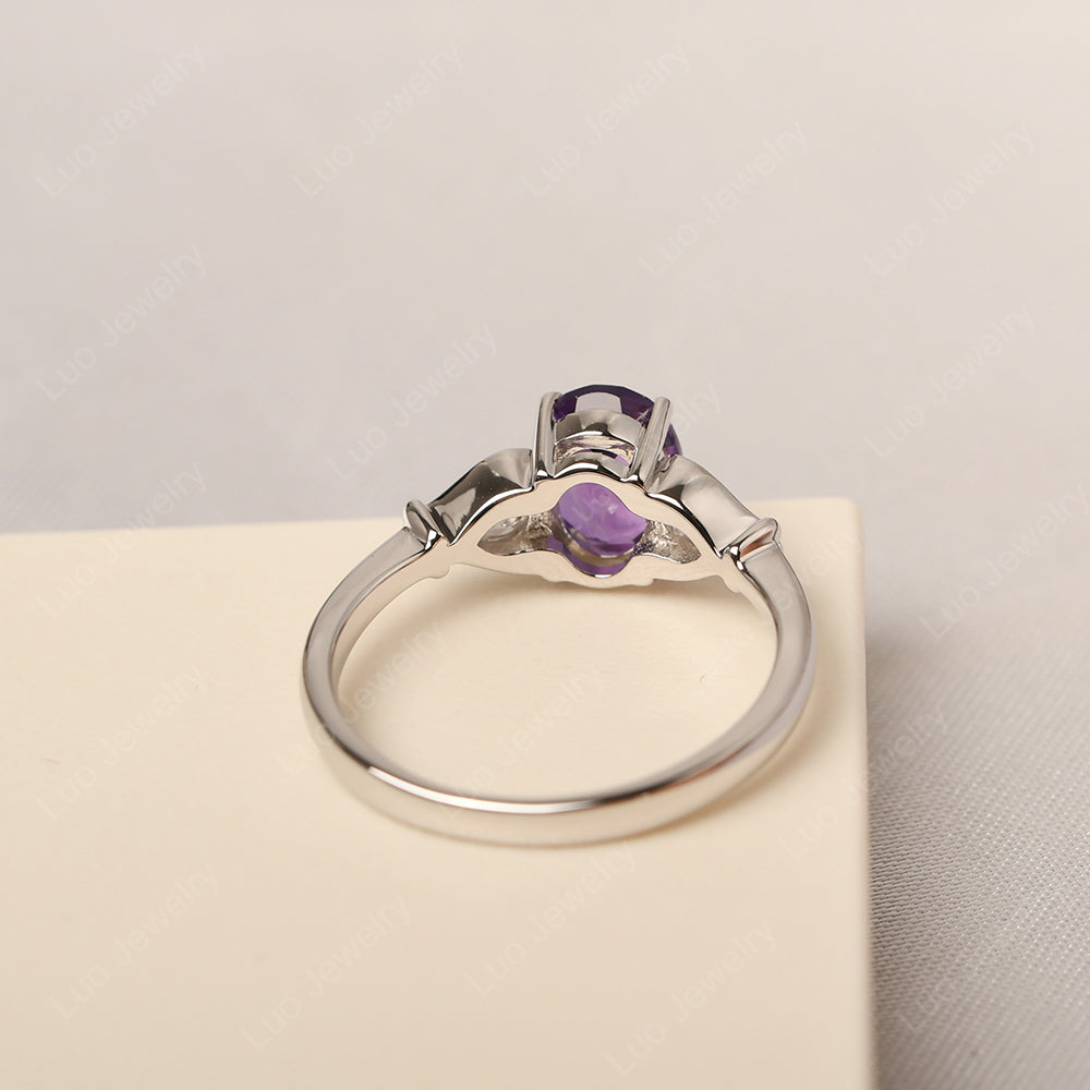 Vintage Amethyst Ring With Pear Side Stones - LUO Jewelry