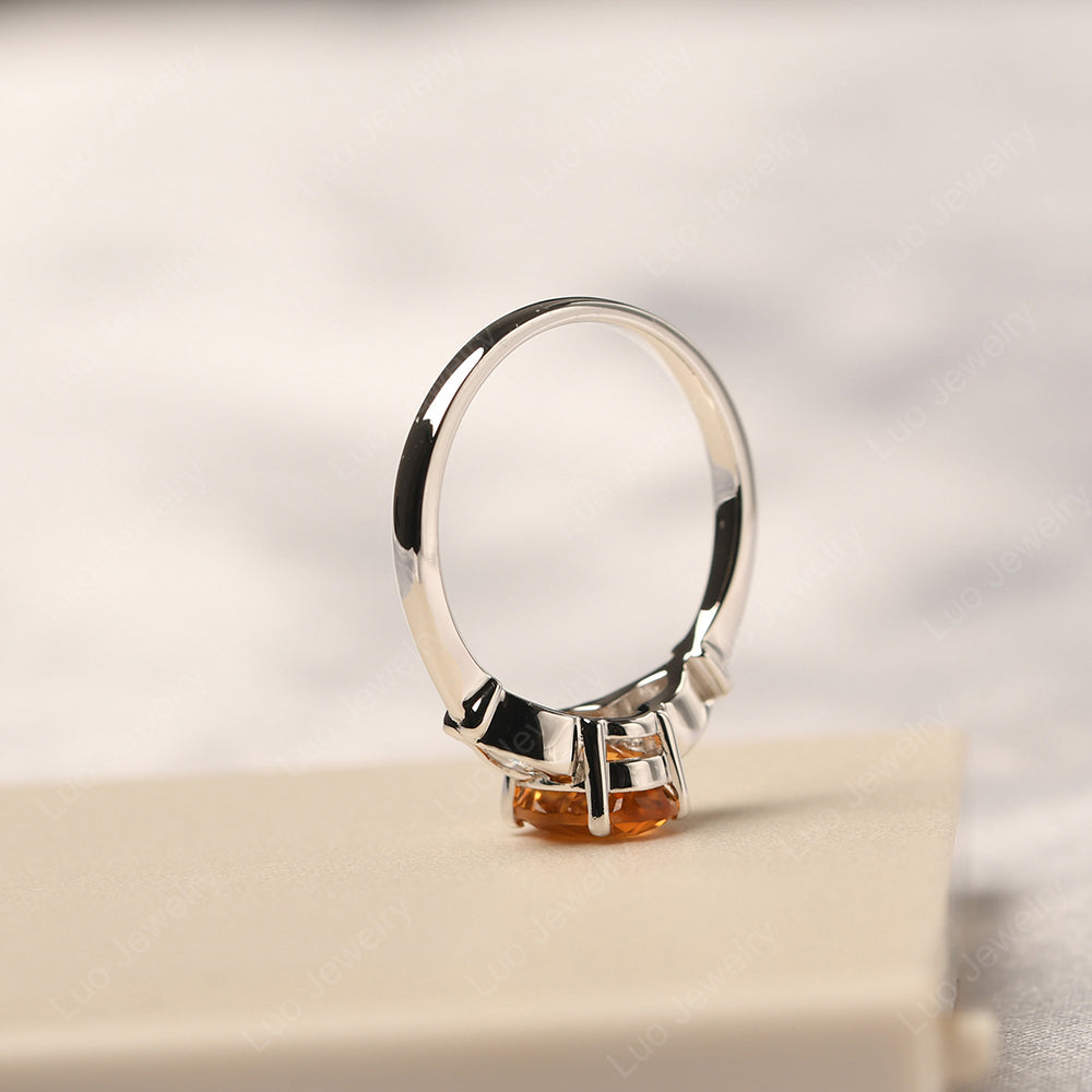 Vintage Citrine Ring With Pear Side Stones - LUO Jewelry