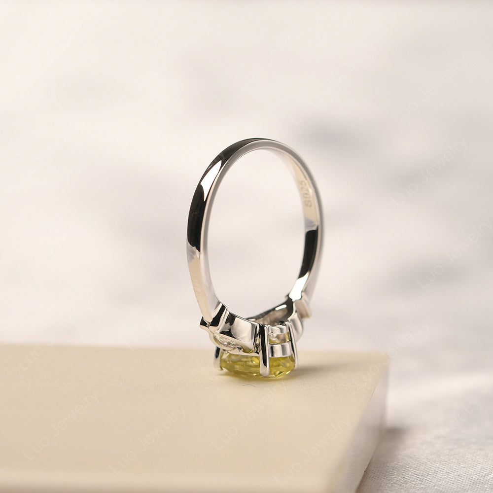 Vintage Lemon Quartz Ring With Pear Side Stones - LUO Jewelry