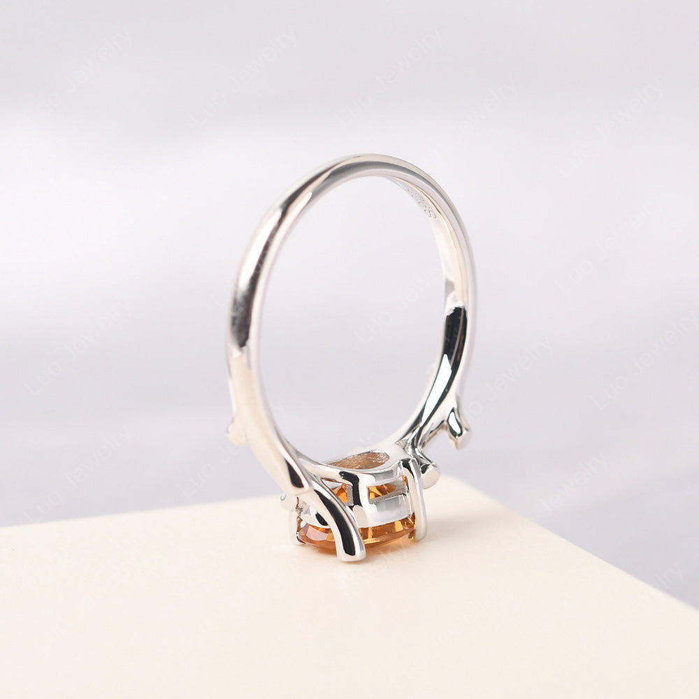 Oval Cut East West Citrine Ring Twig Ring - LUO Jewelry