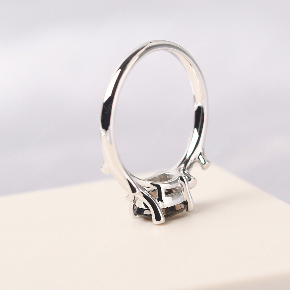 Oval Cut East West Smoky Quartz  Ring Twig Ring - LUO Jewelry