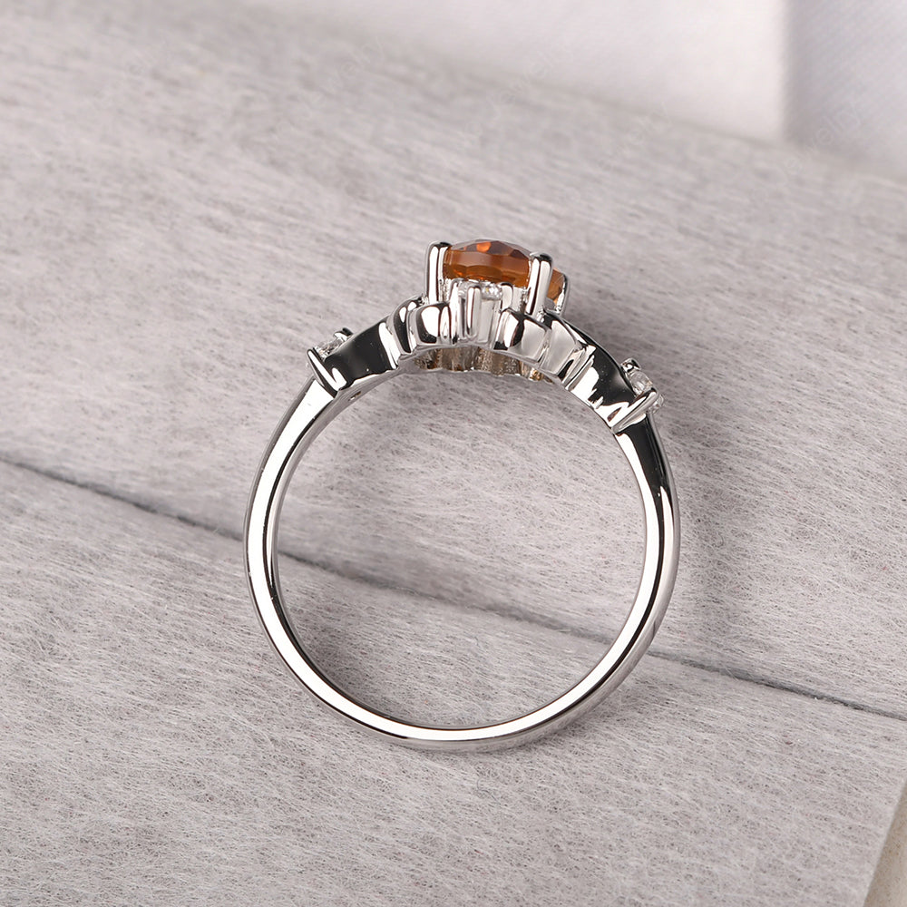 Citrine Ring Oval Vintage Engagement Ring - LUO Jewelry