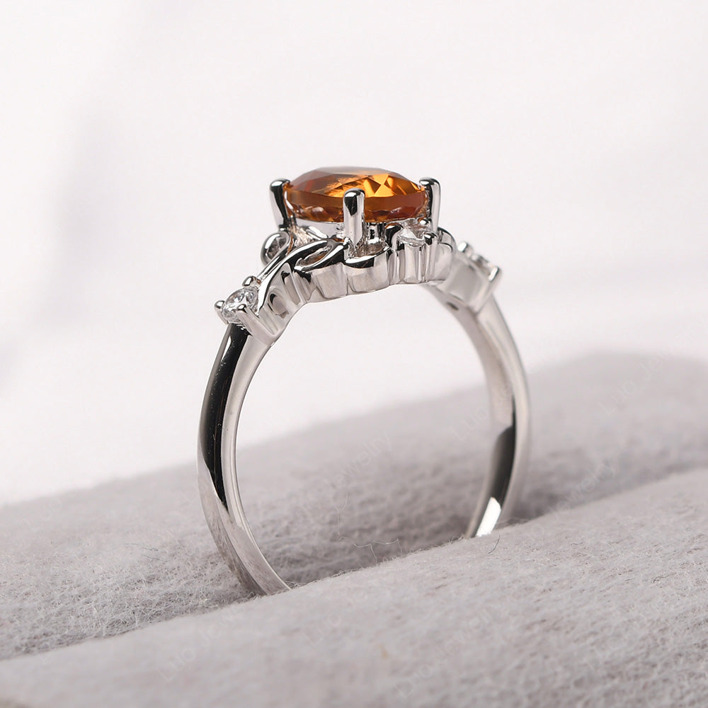 Citrine Ring Oval Vintage Engagement Ring - LUO Jewelry