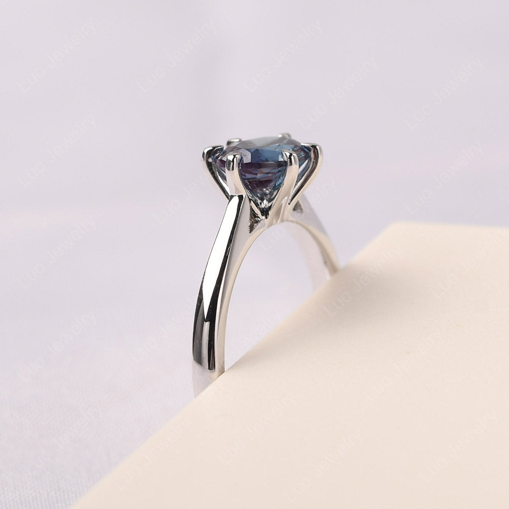 Alexandrite Horizontal Oval Engagement Ring - LUO Jewelry