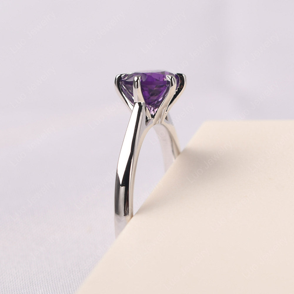 Amethyst Horizontal Oval Engagement Ring - LUO Jewelry