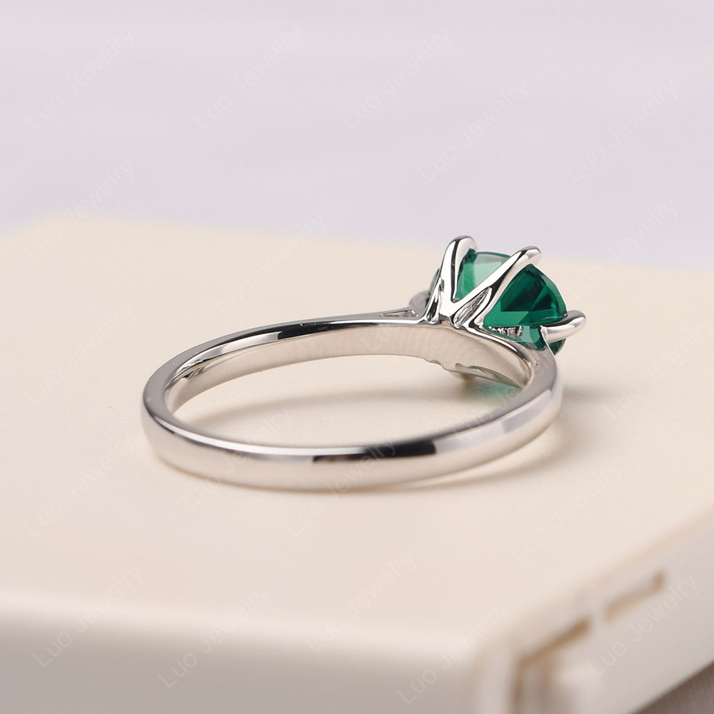 Emerald Horizontal Oval Engagement Ring - LUO Jewelry