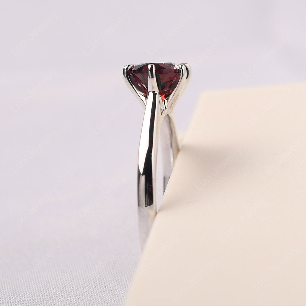 Garnet Horizontal Oval Engagement Ring - LUO Jewelry