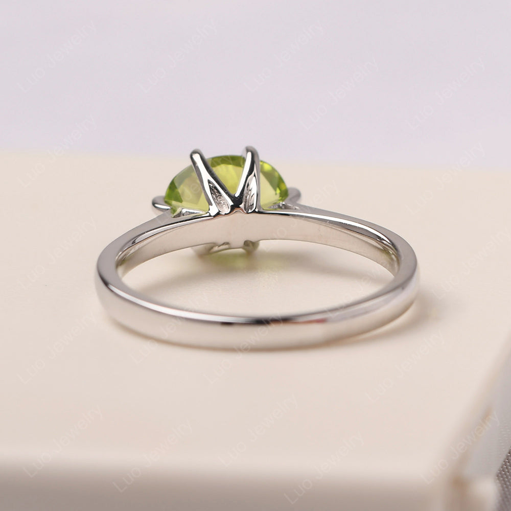 Peridot Horizontal Oval Engagement Ring - LUO Jewelry
