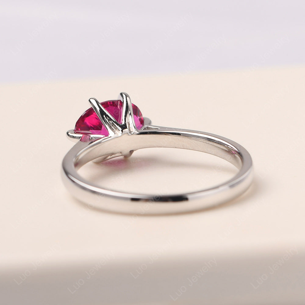 Ruby Horizontal Oval Engagement Ring - LUO Jewelry