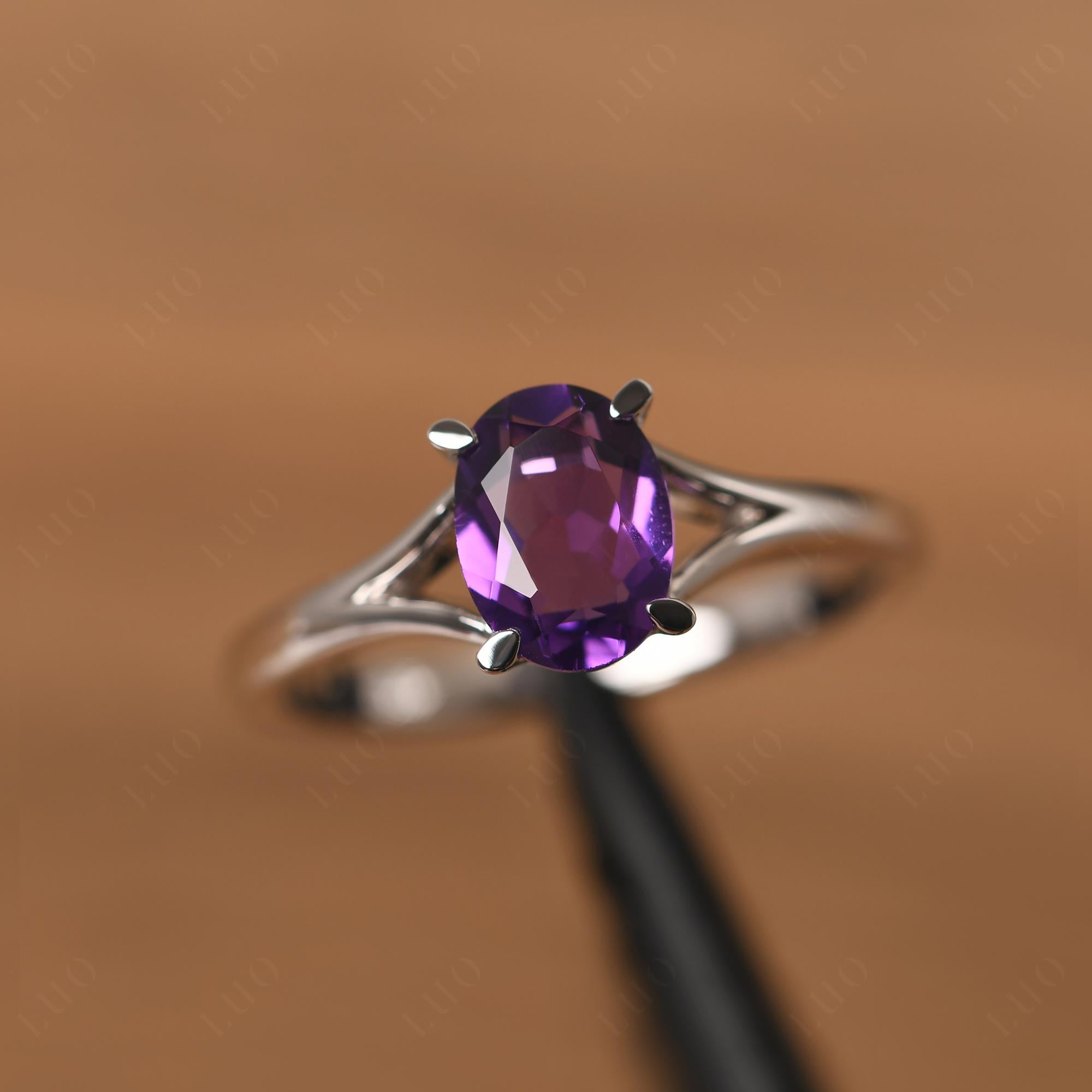 Amethyst Minimalist Engagement Ring - LUO Jewelry