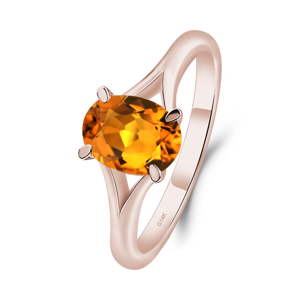 Citrine Minimalist Engagement Ring - LUO Jewelry #metal_14k rose gold